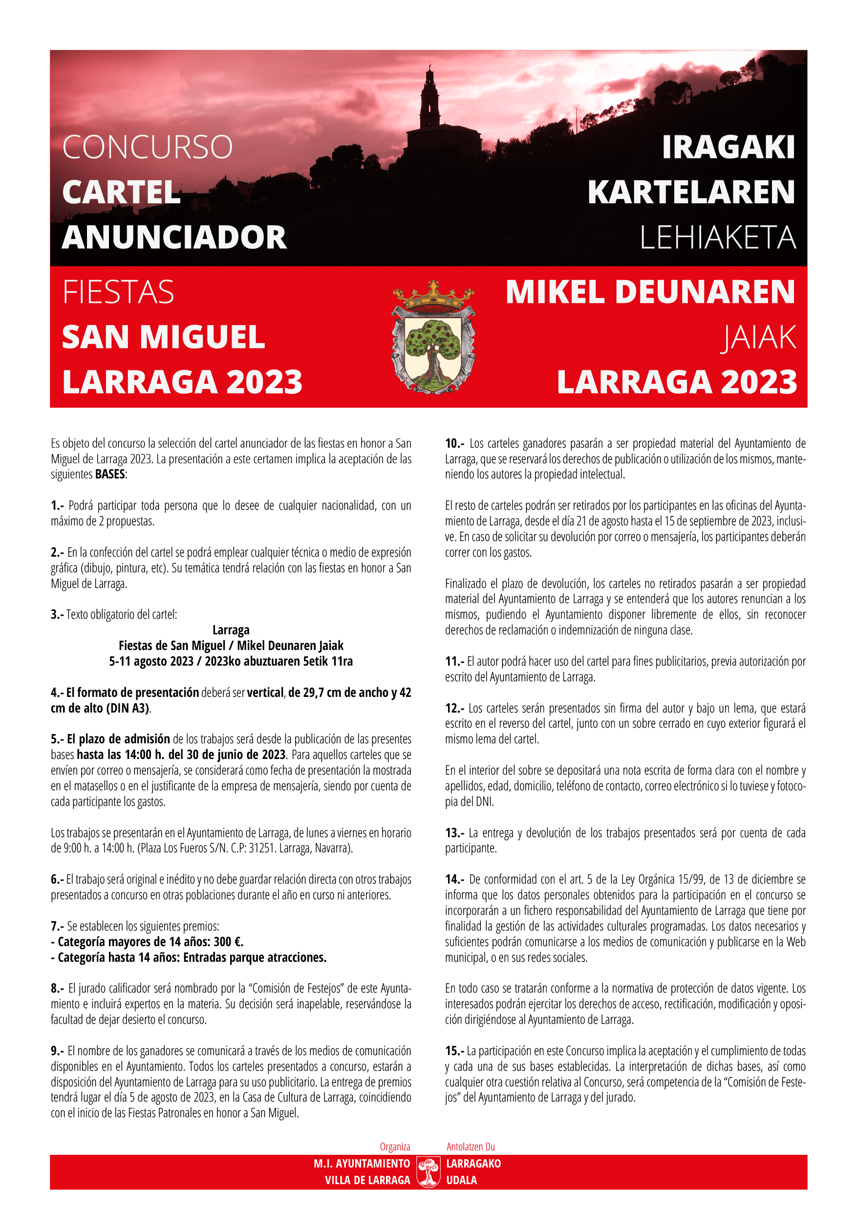 Cartel anunciador Fiestas San Miguel 2023